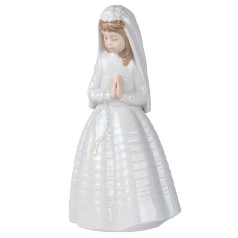 LLADRO NAO Porcelain Statue First Communion Praying Rosary 9.25"Tall
